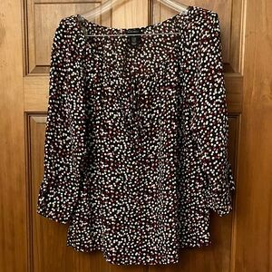 Nine West Black and Red Polka Dot Blouse